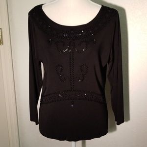 Sweater works black sequined sweater